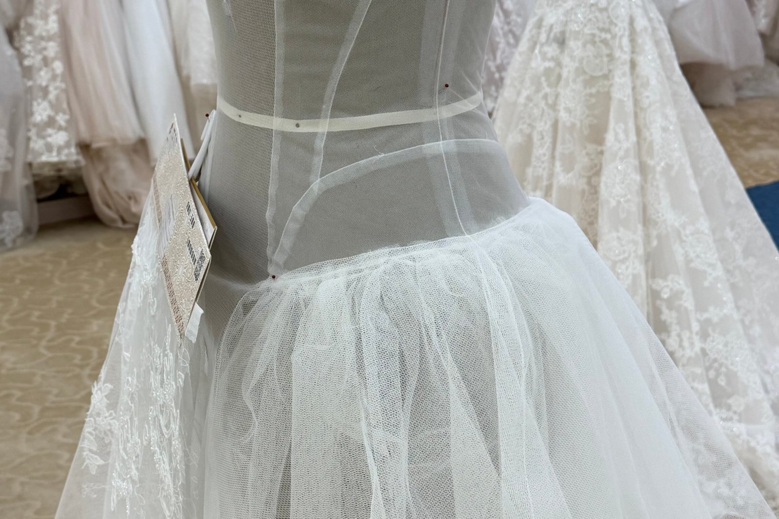 wedding dress skirt structure construction 2027